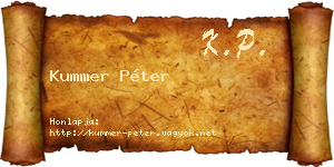 Kummer Péter névjegykártya