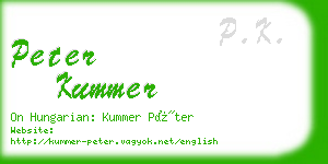 peter kummer business card